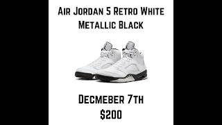 Air Jordan 5 Retro White Metallic Black [upl. by Nalid]