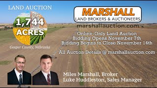 Absolute Land Auction  1744 Acres 10 Pivots  Gosper County Nebraska [upl. by Holle]