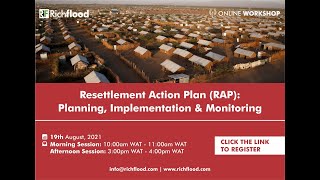 RESETTLEMENT ACTION PLAN RAP PLANNING IMPLEMENTATION AND MONITORING AFTERNOON SESSION [upl. by Demahum]