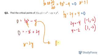 📚 How to find the critical points of a function using partial derivatives [upl. by Earley42]