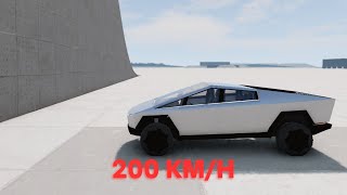 Tesla Cybertruck vs Wall at 200 KMH  BEAMNGdrive Crash Test [upl. by Leonore]