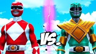 MIGHTY MORPHIN RED RANGER VS GREEN RANGER  POWER RANGERS BATTLE [upl. by Neroc]