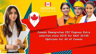 Canada Immigration CEC Express Entry selection since 2015 for NOC 32100 Opticians for All of Canada [upl. by Fugazy643]