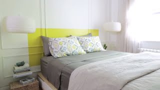 Rental Apartment Makeover DIY Painted Headboard [upl. by Curr]