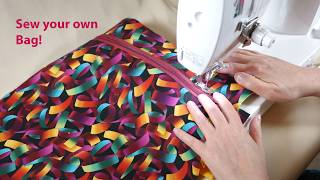 How to Sew a Lined Zipper Bag with Pockets at Home  DIY Tutorial [upl. by Mathe]