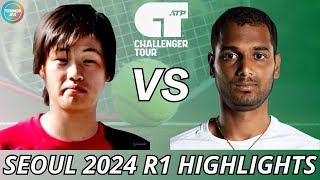 Kaito Uesugi 上杉海斗 vs Ramkumar Ramanathan  Seoul 2024 R1 Highlights [upl. by Krik996]