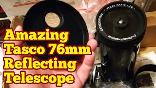 Amazing Tasco 76mm Catadioptric Reflecting Telescope On Equatorial Mount Unboxing Review [upl. by Nollat139]