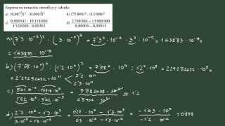 16 Ejercicio operaciones combinadas en notación científica [upl. by Marra]