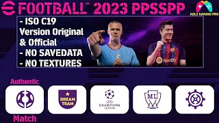 eFootball 2023 PPSSPP Chelito 19  PES 2023 PSP C19 ISO No SaveData amp No Textures Graphics 4k [upl. by Alamap]