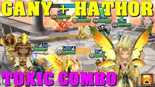 Summoners War  Gany  Hathor  Toxic Combo in World Arena [upl. by Annayd188]