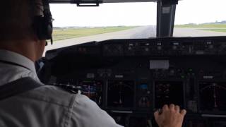 WestJet 737600 Takeoff from Calgary jump seat [upl. by Mackey]