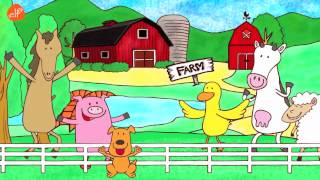 Farm Animals Song  Animals Sounds Song  Walk Around the Farm  ELF Learning [upl. by Vatsug]