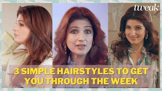 3 easy hairstyles with Twinkle Khanna  Tweak X Dyson India [upl. by Zolner]