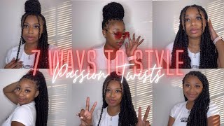 HOW TO STYLE PASSION TWISTS  7 DIFFERENT STYLES  BEGINNER FRIENDLY [upl. by Colville]