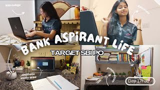 Day 17 30 📚Target SBI PO  A day in my life as a bank aspirant  college student [upl. by Garnette]