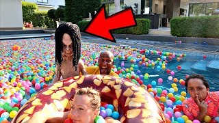 BALL PIT PRANK IN OUR SWIMMING POOL [upl. by Deppy]