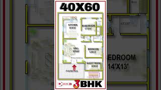 quot40X60 Modern 3BHK Floor Plan Design for Your Dream Homequot [upl. by Bachman]