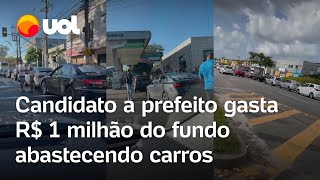 Candidato a prefeito gasta R 1 milhão do fundo abastecendo carros [upl. by Allveta]