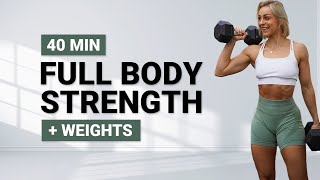 40 MIN FULL BODY STRENGTH WORKOUT  Compound Exercises  Weights  DB Workout  No Jumping [upl. by Theran]