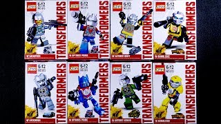 LEGO Transformers Minifigures bootleg  knockoff Optimus Prime Bumblebee Galvatron [upl. by Eillil]