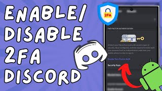 How To EnableDisable 2 Factor Authentication 2FA on Discord 2024 [upl. by Domenech742]