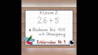 Lernvideo Mathematik Klasse 2 Addition bis 100 mit Zehnerübergang einstelliger Summand [upl. by Georgy]