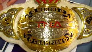 RING USED TNA KNOCKOUTS CHAMPIONSHIP BELT  QUICK CLIP  61309 NEW YORK CITY [upl. by Ahsrav]