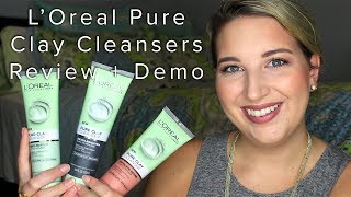 LOreal Pure Clay Cleansers  Review amp Demo [upl. by Jaycee2]