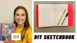 Homemade Sketchbook  How to Make a Sketchbook for School [upl. by Anilev]