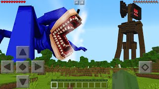 I Found NEW SHIN SONIC vs SIREN HEAD in Minecraft Pocket Edition [upl. by Dorrahs]