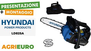 Presentazione e montaggio della Hyundai LD825A  Motosega da potatura con borsa e catena [upl. by Eesac]