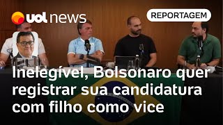 Bolsonaro que está inelegível quer registrar sua candidatura com filho como vice [upl. by Idroj]