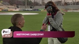 Oświadczyny na stadionie Górnika Zabrze [upl. by Aicerg]