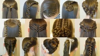 14 Easy Hairstyles For School Compilation 2 Weeks Of Heatless Hair Tutorials [upl. by Eceinert]