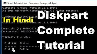 How to use DiskPart  Complete Tutorial for windows disk partitioning in command line step by Step [upl. by Ihp812]