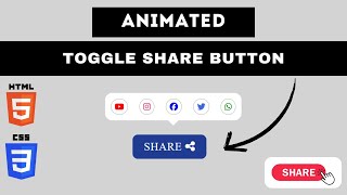 How to Make Share Button using HTML and CSS  Animated Button  Social Media Button html css [upl. by Almire]