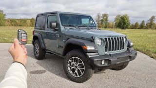 2024 Jeep Wrangler Sport S  Start Up Walkaround Test Drive and Review [upl. by Angid]