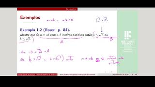 Matemática Discreta Contrapositiva  Exemplo 2 [upl. by Inigo]