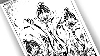 Tangle art for beginners ✺ zentangle inspired art ✺ zentangle doodle art [upl. by Debbie984]