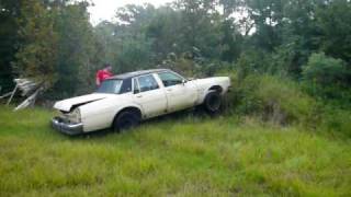 oldsmobile delta 88 derby car hits tree stump funny [upl. by Adev]