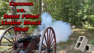 Cannon vs Sand Filled Cinder Block Wall [upl. by Pfaff]