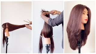 Tutoriel coupe de cheveux en couches  dégradés cheveux épais longs [upl. by Einnek214]