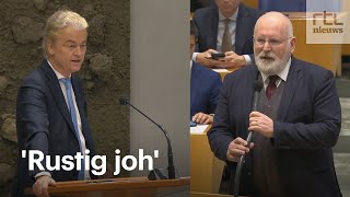 Forse aanvaring tussen Wilders en Timmermans tijdens Kamerdebat [upl. by Ardnoed618]