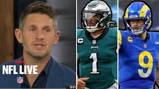 NFL LIVE  Dan Orlovsky bold predictions Eagles vs Rams Jalen Hurts will outduel Matthew Stafford [upl. by Ahsiei]