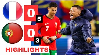 Portugal vs France HIGHLIGHTS amp PENALTY SHOOTOUT 35  EURO 2024 [upl. by Joann128]