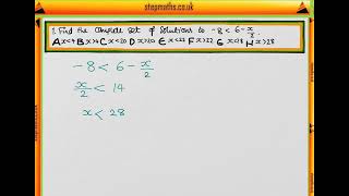 NSAA 2016 Section 1  Q01 Maths  Inequalities  Worked Solution [upl. by Kcuhc]