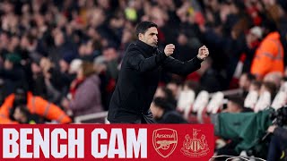 BENCH CAM  Arsenal vs Newcastle United 41  All the goals drama and celebrations from N5 [upl. by Araeit98]