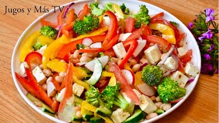 Ensalada Saludable con proteinas y vitaminas con un rico aderezo [upl. by Ileana]