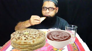 Asmr Eating Spicy Chicken Vegetable Paratha 2024 [upl. by Luapsemaj100]