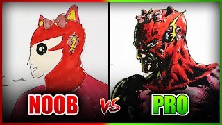 NOOB vs PRO Character Design DrawingArt Challenge Anime Hello Kitty Flash Mashup [upl. by Claudius]